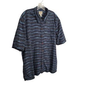 LL Bean Size XL Shirt Traditional Fit Cotton Jersey Knit Hawaiian Button Front